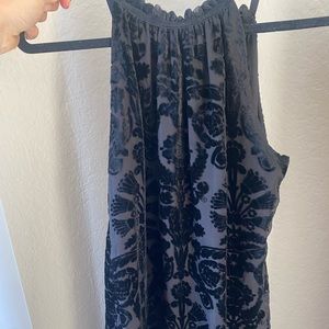 black suede high neck dress - mid length